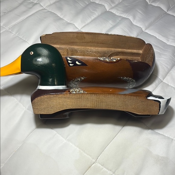 Vintage Wooden Mallard Decoy Duck Telephone- 1980’s Brown and Green - Picture 6 of 11